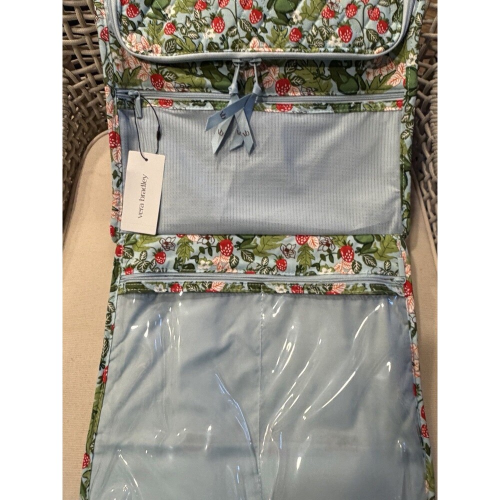 Vera Bradley Grand Hanging Organizer Frog berry Garden Travel Cosmetic Bag NWT - Picture 3 of 5